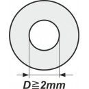 Washers with internal diameter D> 2mm